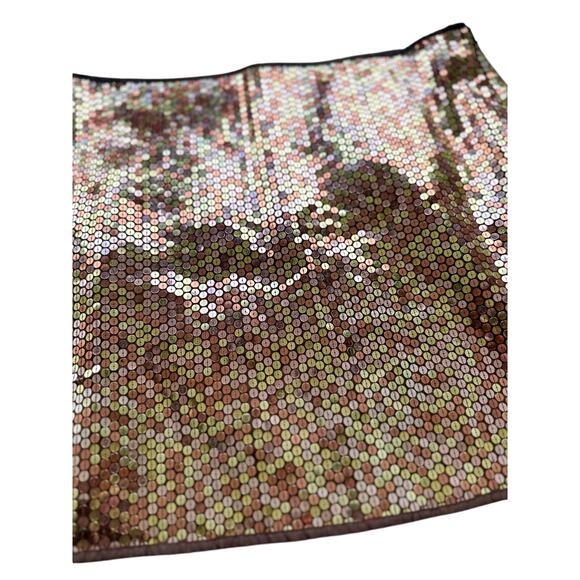 Bronze Gold Sequin Express Mini Skirt / Size 6 - Picture 2 of 4